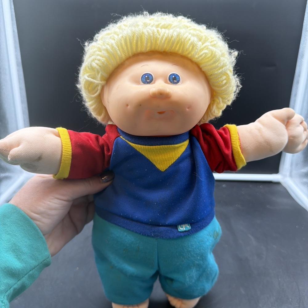 VTG 70-80's Cabbage Patch Kids Toddler Boy Blonde Hair Blue Eyes Head Mold #21